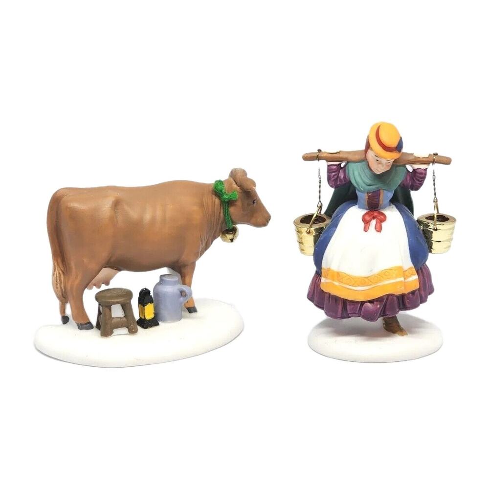 Dept 56 EIGHT MAIDS A- MILKING Dickens Village Twelve Days of Christmas VTG 1995